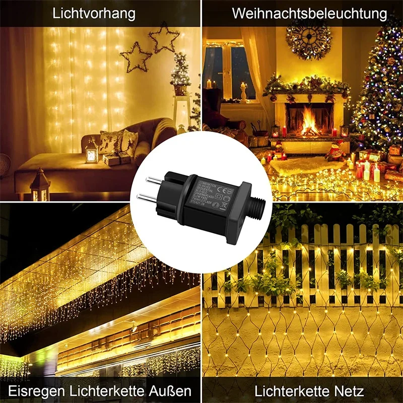 Водонепроницаемый адаптер питания IP44 для гирляндных фонарей Светодиодные