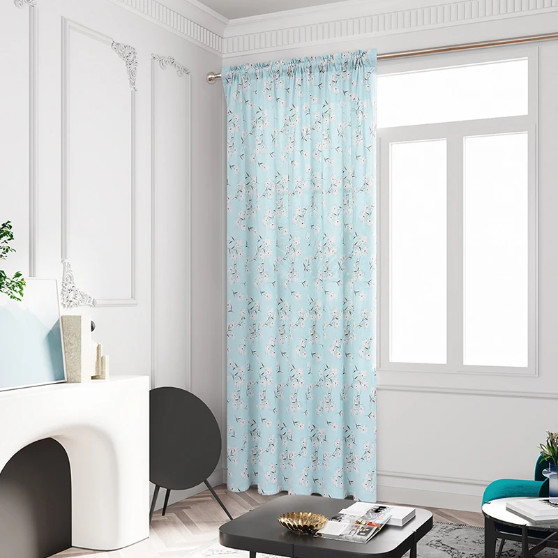 

Современные минималистичные занавески, свежие пасторальные затемняющие синие цветочные занавески для гостиной, спальни, тканевые занавес...