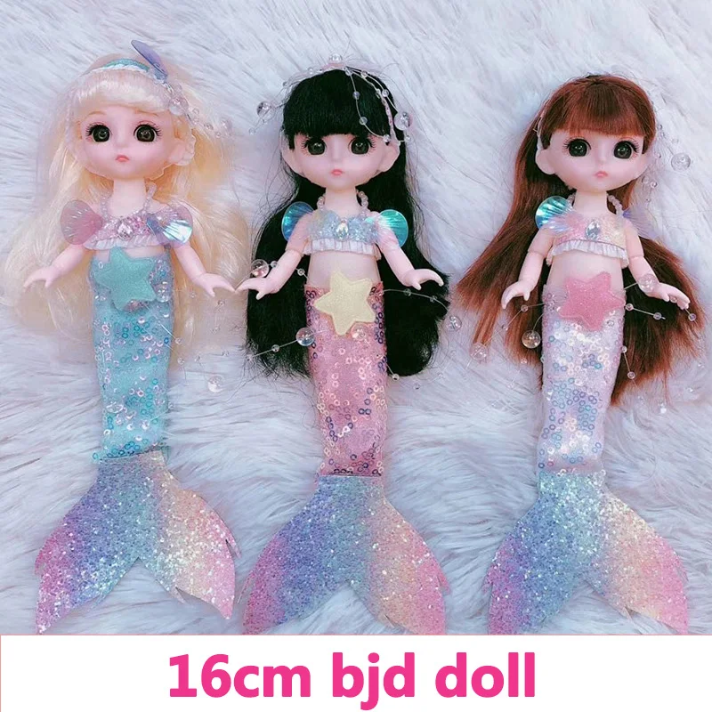 

16cm Bjd Doll 1/8 Change Dress-Up Fashion Wedding Dress Mermaid Costume Girl Princess Diy Play House Kid Children Toy