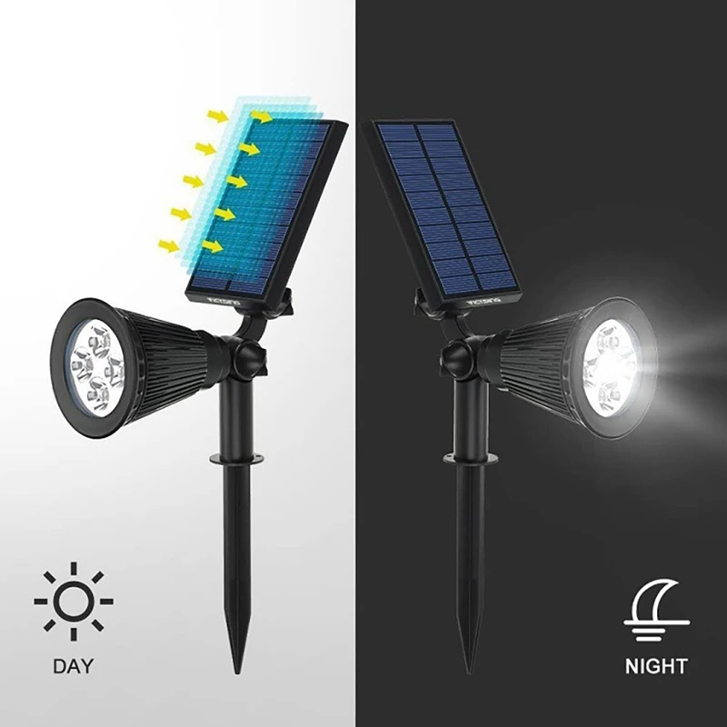 

2 Pcs LED Solar Spotlights Outdoor Solar Lights Solar Landscape Spotlights Waterproof Spot Lights For Garden