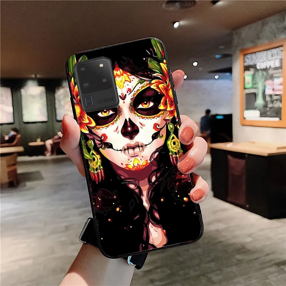 Чехол для телефона Хэллоуин с черепом девушки Samsung S 9 10 20 21 22 23 30 23plus lite Ultra FE S10lite