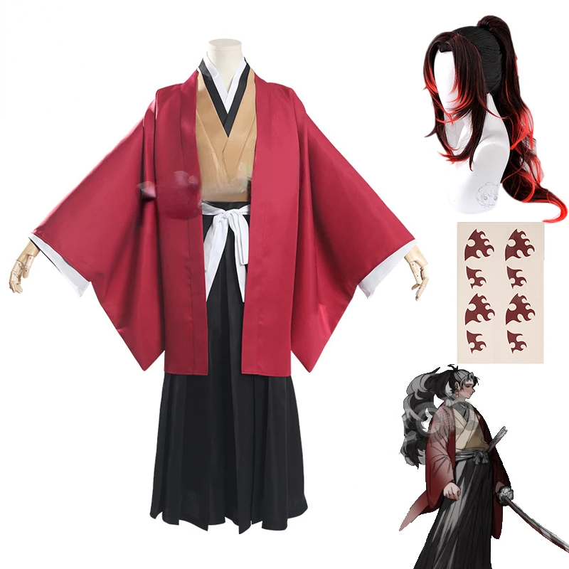 

Demon Slayer:Kimetsu No Yaiba Costumes Samurai Tsugikuni Yoriichi Cosplay Kimono Set Anime Kimono for Women Men