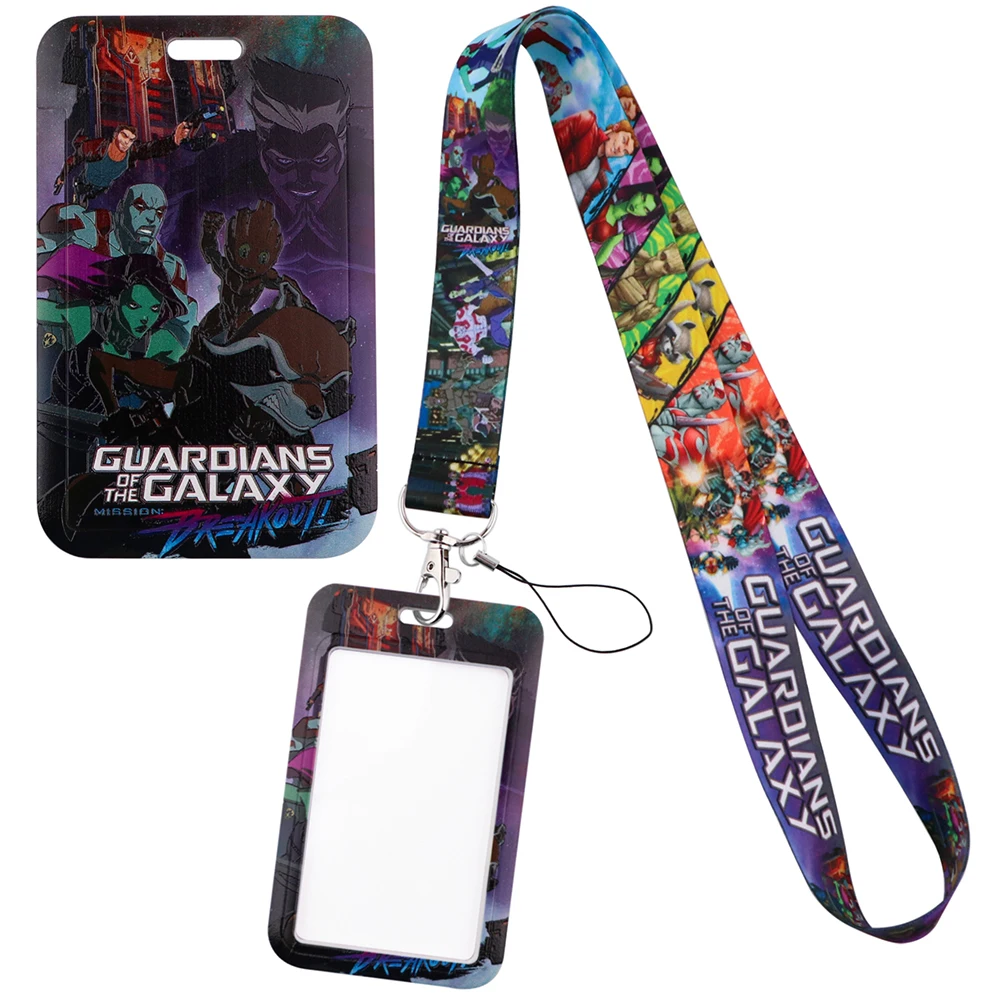 YQ979 Anime Guardians of the Galaxy Keychain Lanyard Necklace ID Card Holder Cartoon Phone Strap Key Cord Lariat Friends Gift