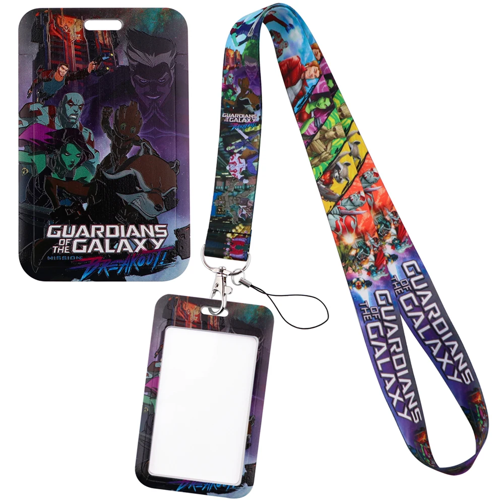 

YQ979 Anime Guardians of the Galaxy Keychain Lanyard Necklace ID Card Holder Cartoon Phone Strap Key Cord Lariat Friends Gift