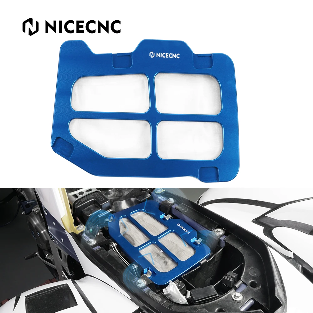 NICECNC ATV Airbox Lid Guard Cover Protector For Yamaha Raptor 700 2006-2021 RAPTOR 700R 2011-2021 2020 6061 Aluminum Black Blue