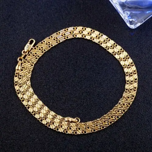 Купи NUMBOWAN 16-30inches wholesale 18K Gold Noble Beautiful fashion Elegant chain pretty men women Necklace Jewelry wedding gift за 169 рублей в магазине AliExpress