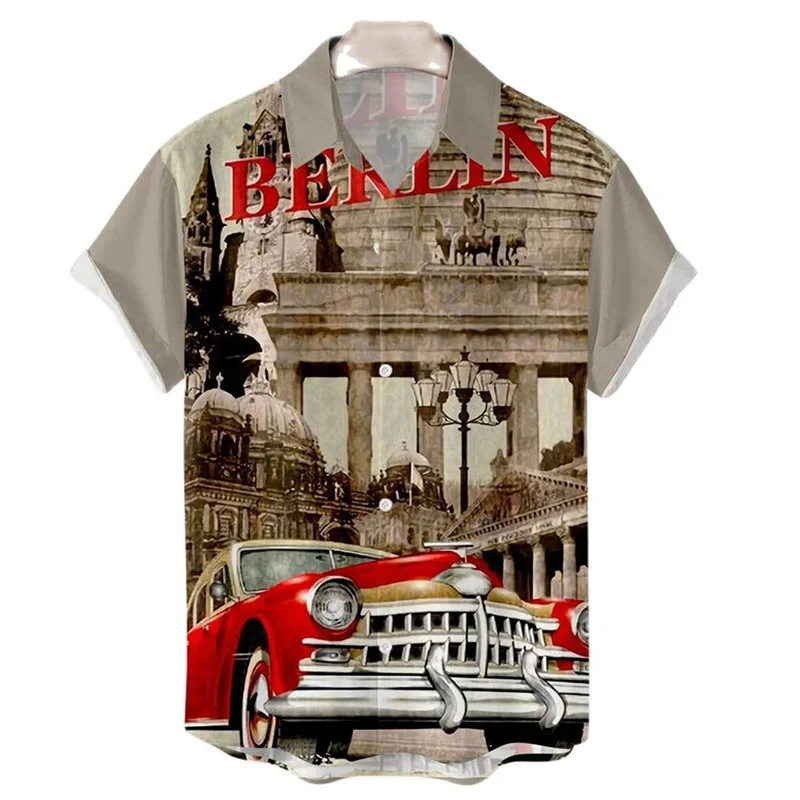 

Plain Shirt Hawaiian Beach Shirts for Men Clothing Vintage 3D Printed Road Car Shirts Summer Women Clothing Oversized Blouse 6XL