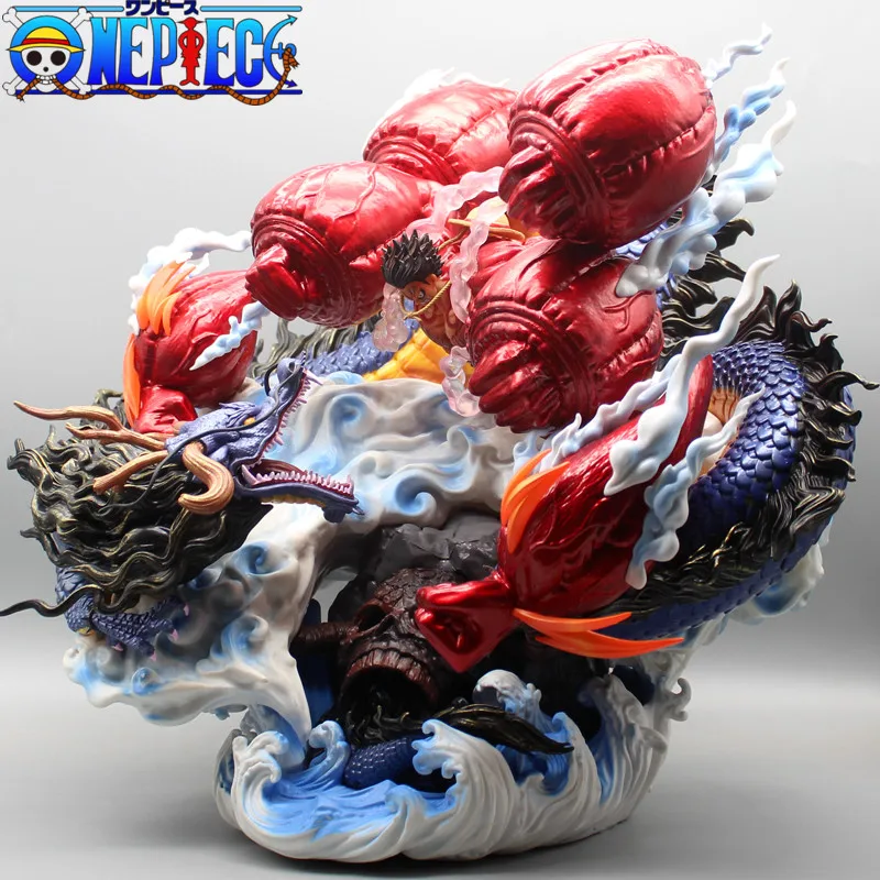 

39cm One Piece Gk Fourth Gear Luffy Vs Kaido Decisive Battle MRJ Wano Country Part Anime Figures Model Ornaments Collectible Toy