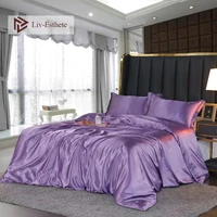 liv esthete 2022 light purple bedding set solid color bed sheet pillowcases quality quilt cover summer bed set for bed cover set