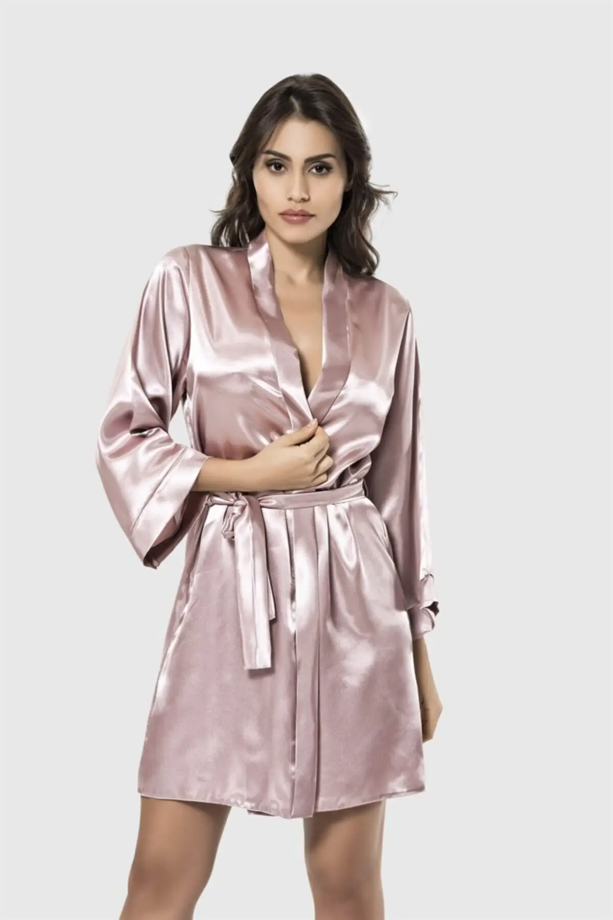

Short satin negligee Mink Dressing Gown