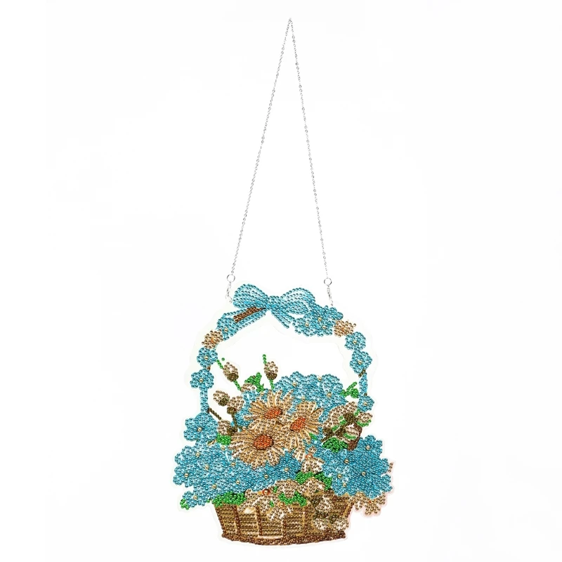 

Flower Basket Hand Embroidery Paintings Arts for Cross Crafts D