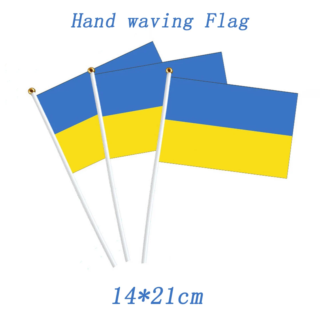 Национальный флаг Украины полосатый маленький ручной флаг из полиэстера, голубой и желтый цвет, украинские флаги, быстрая доставка, 14*21 см для мира