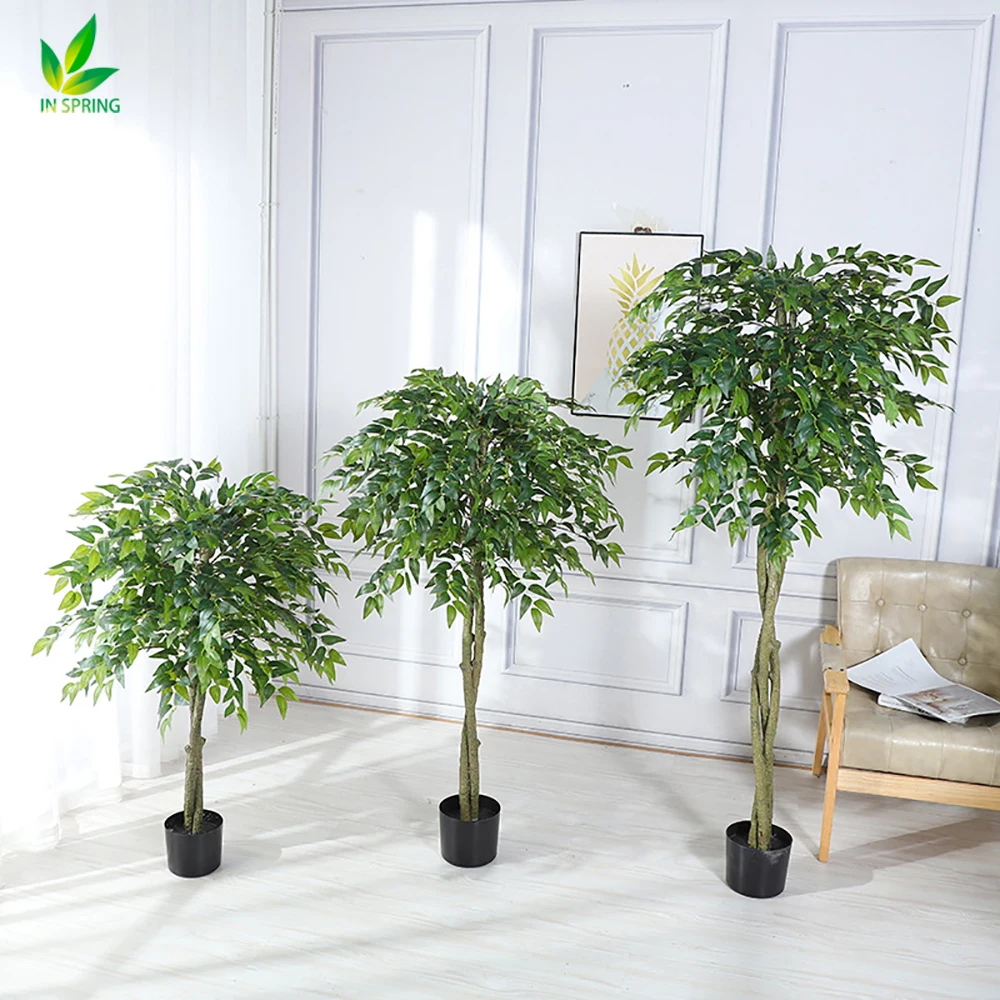 

Large Artificial Tree Decoration Banyan Tree Height 120cm Large Pots Plants Artificial Plants for Large Decoration Home Decor