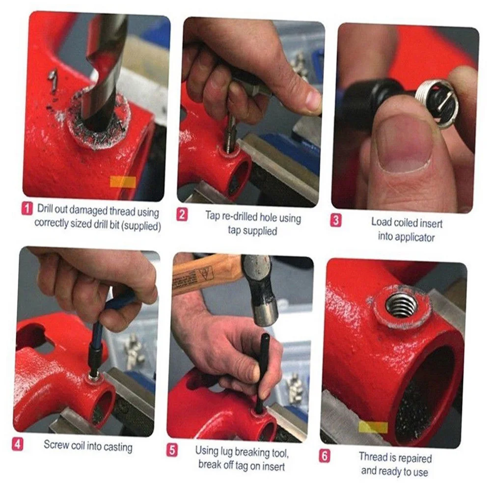 30 шт. комплект вставок для ремонта метрической резьбы M3 M4 M7 M9 M11 инструмент