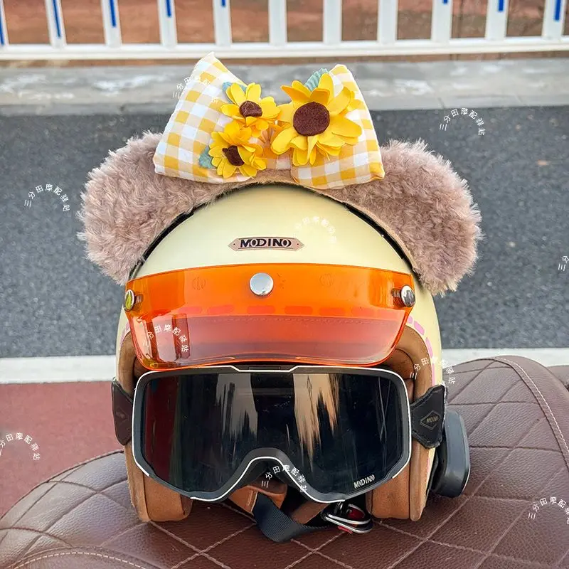 Украшение для мотоциклетного шлема с искусственными и милыми ушками украшение