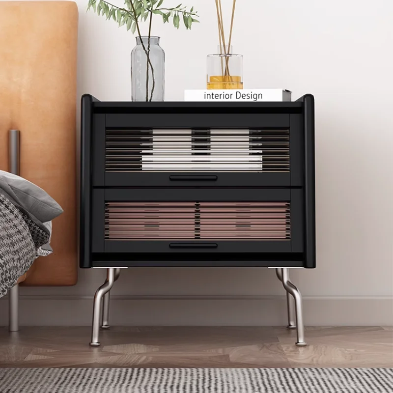 

Luxury Italian Nightstands Modern Black Kawaii Organizers Side Table Kids Minimalist Storage Table De Chevet Bedroom Furniture