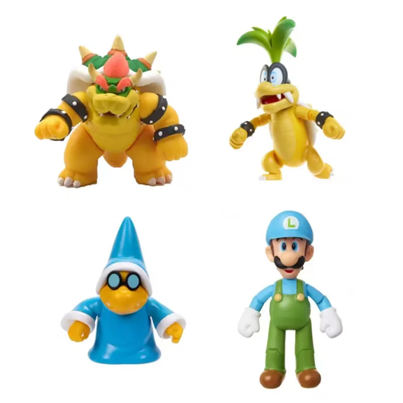 Фото Jakks Super Bros Marios Luigi Bowser, экшн-фигурки, игрушки, милые аниме-фигурки Kamek Iggy Koopa, коллекция кукол, подарки для детей №1