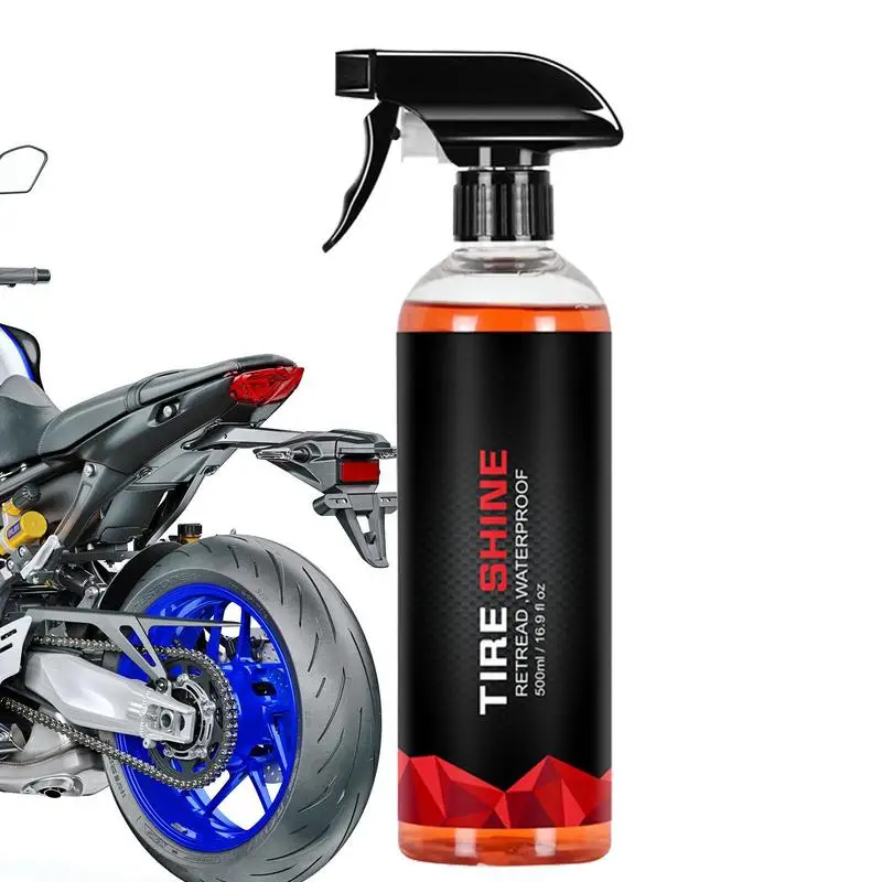 Tire Shine Spray 500ml Durable And User Friendly Tire Dressing Long Lasting UV Protection Motorcycle Wheel Cleaner Safe For Cars