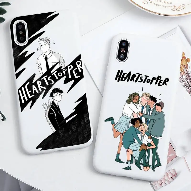 

New Movie Heartstopper LGTB Phone Case For iphone 13 12 11 Pro Max Mini XS 8 7 6 6S Plus X SE 2020 XR Candy white Silicone cover