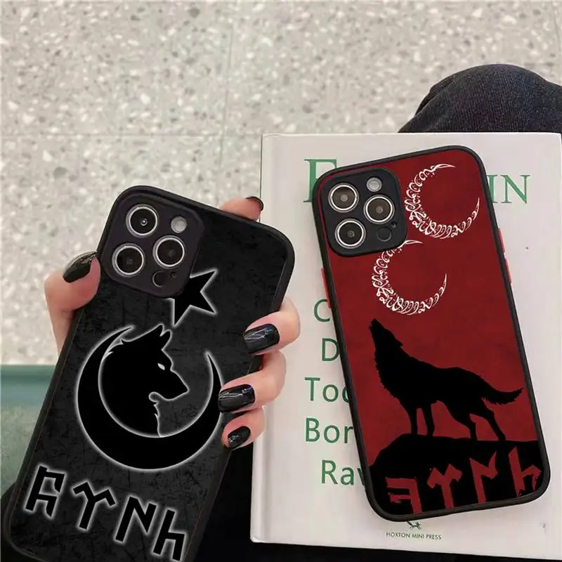 

turkey turkish flag wolf Phone Case For iPhone 13 12 11 Mini Pro XR XS Max 7 8 Plus X Matte transparent Back Cover