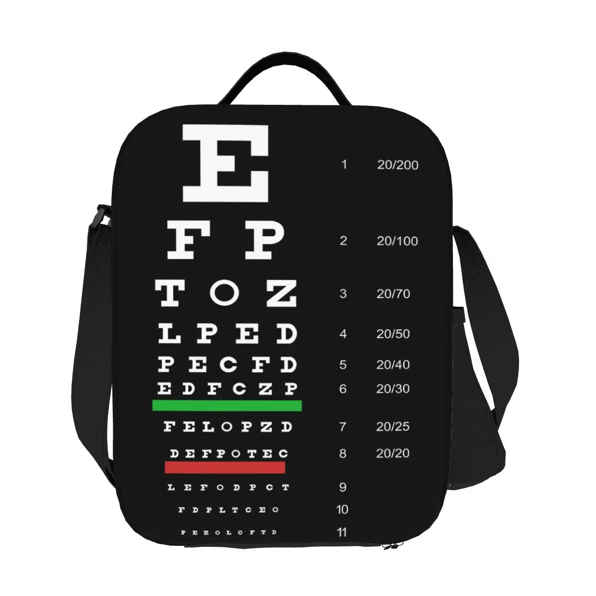 Изготовленные на заказ диаграммы Snellen Eye Chart Art термоизолированные сумки для обеда