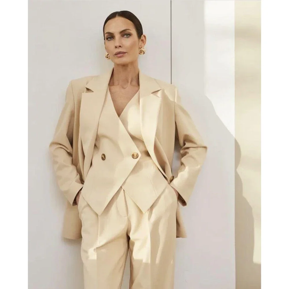 Модный женский комплект брюк новый из трех предметов (пиджак + брюки жилет) conjuntos