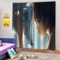 3d curtain drapes modern window curtains for living room bedroom wolf and boys design children room curtain