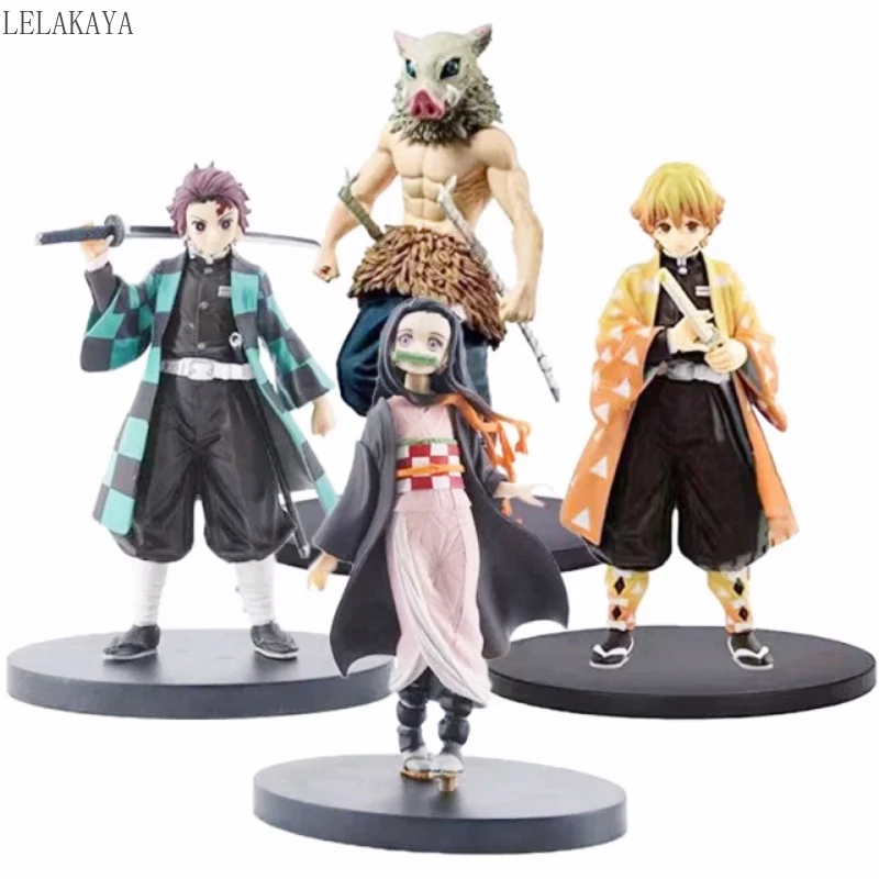 

15~18cm Anime Demon Slayer Kimetsu no Yaiba Kamado Tanjirou Nezuko Agatsuma Zenitsu Hashibira Inosuke PVC Action Figure Toys New