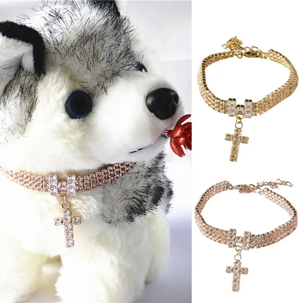

Pet Neck Chain Rhinestone Decoration Fashion Costume Accessories Puppy Collar Pet Necklace with Pendant for Small Dogs