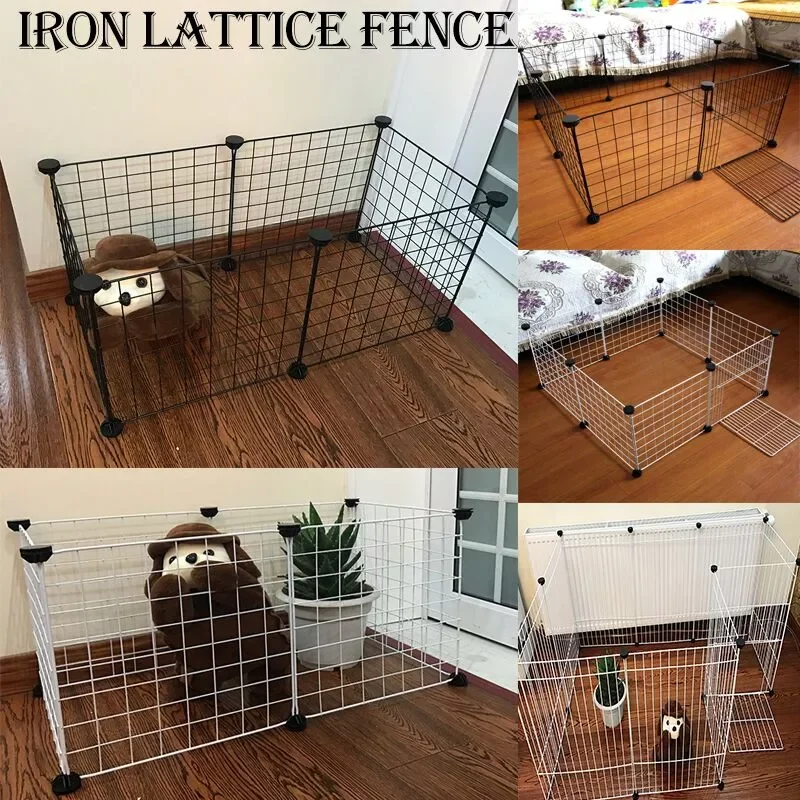

Portable DIY Pet Playpen Animal Crate DIY Metal Wire Kennel Extendable Pet Fence Bunny Cage For Puppy Rubbit Small Animal Pen