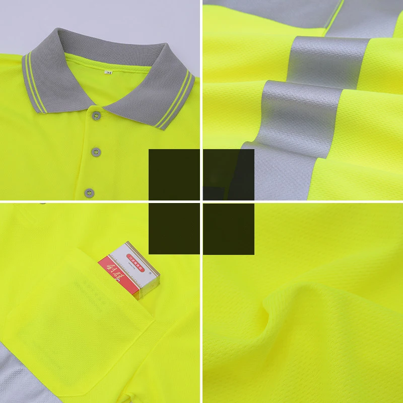 Светоотражающая защитная рабочая футболка мужская летняя высокой видимости с