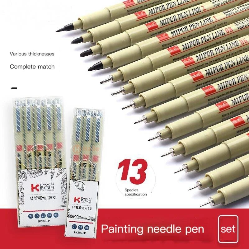 

Haile Pigment Liner Pens Micron Marker Neelde Drawing Pen 005 01 02 03 04 05 08 Brush Different Tip Fineliner Sketching Pen Set