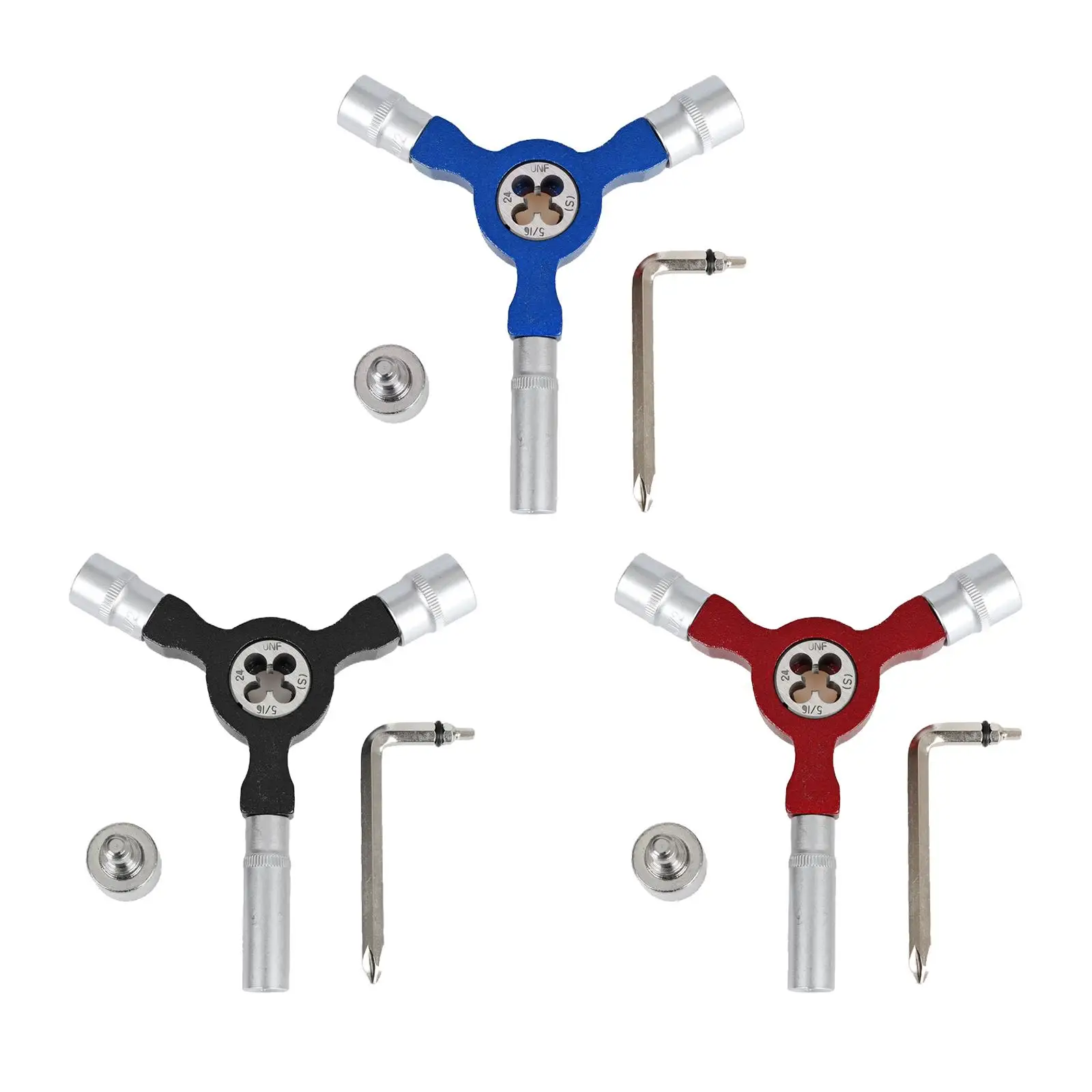 

All-in-One Skateboard Wrench Y Tool Kit, Multi-Functional Skate T-Tool Allen Key Screwdriver Head for Skateboard Longboard