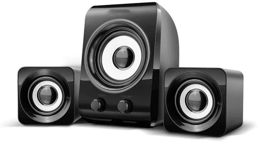 

Professional Stereo Sound "SP172 Black Professional 14W 2.1 USB Stereo Speaker Box - Portable, High-Quality Sound Beyond Ordinar