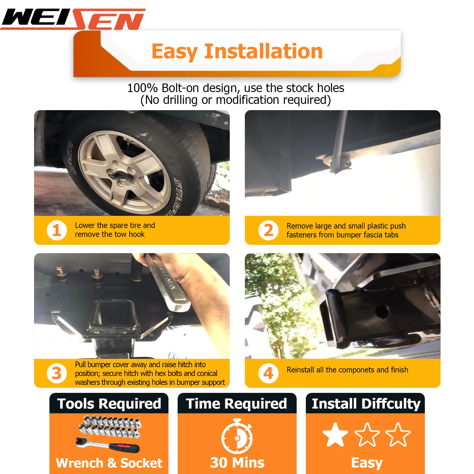 Для Jeep Grand Cherokee WK 2005-2010 гг. автомобильный класс 3 сцепный сцепь для прицепа 2 дюйма