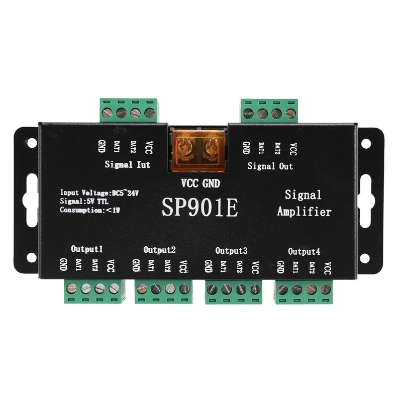 

4X SP901E LED Pixel WS2812B WS2811 SPI Signal Amplifier Repeater For WS2813 SK6812 WS2815 WS2801 SK9822 Etc All The RGB