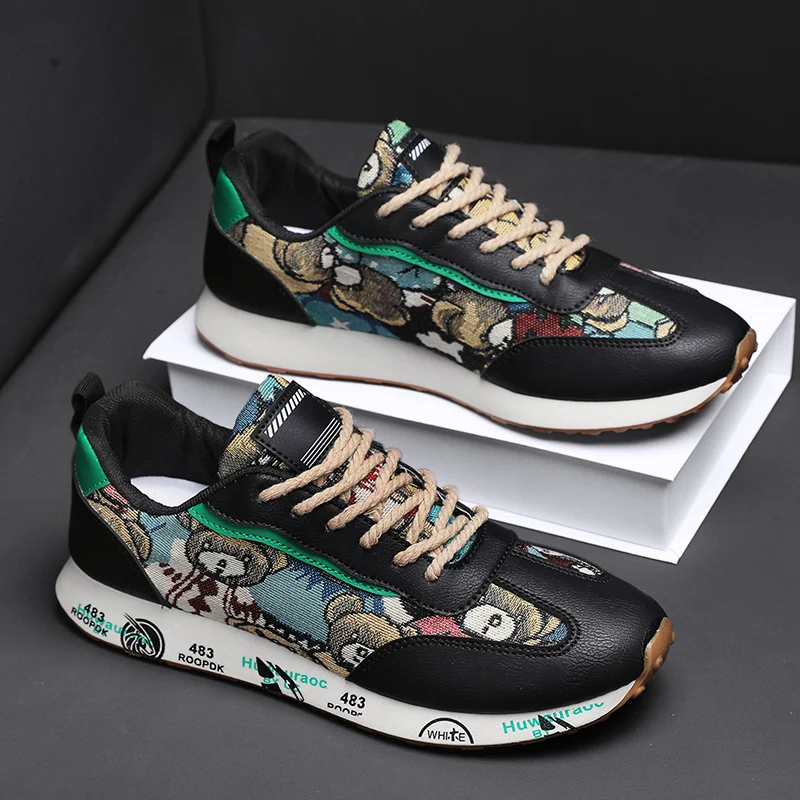Summer Fashion Anime Cartoon Male Sneakers Casual Outdoor Running Platform Tennis Sports Luxury Leather Trainers