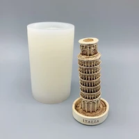 leaning tower of pisa candle mould epoxy resin aromatherapy candle wax molds clay plaster craft casting mould home decor