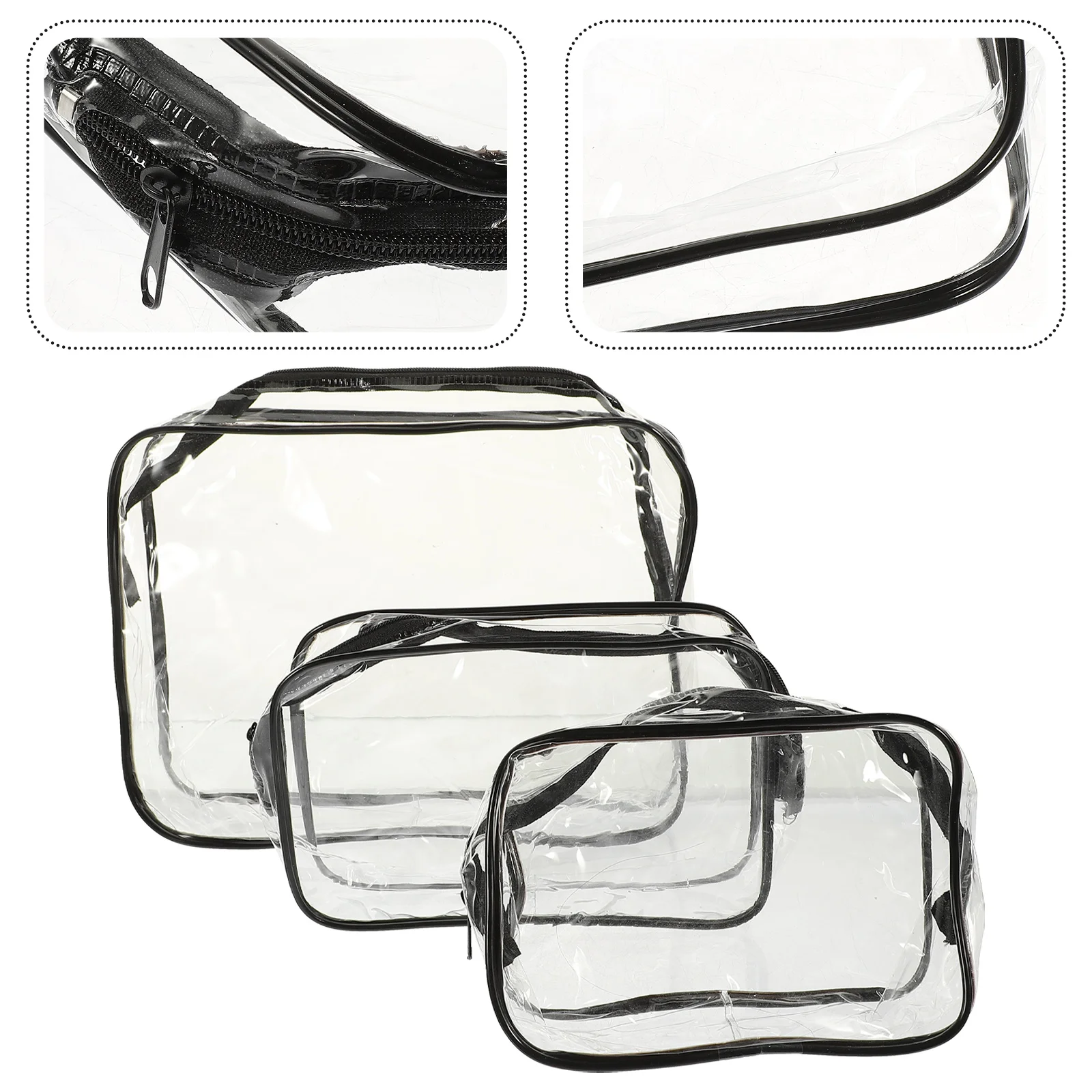 

Cleartoiletry Travel Makeupfor Transparent Stadium Toiletries Women Zip Pouch Organizer Tote Wash Airport Storage Container