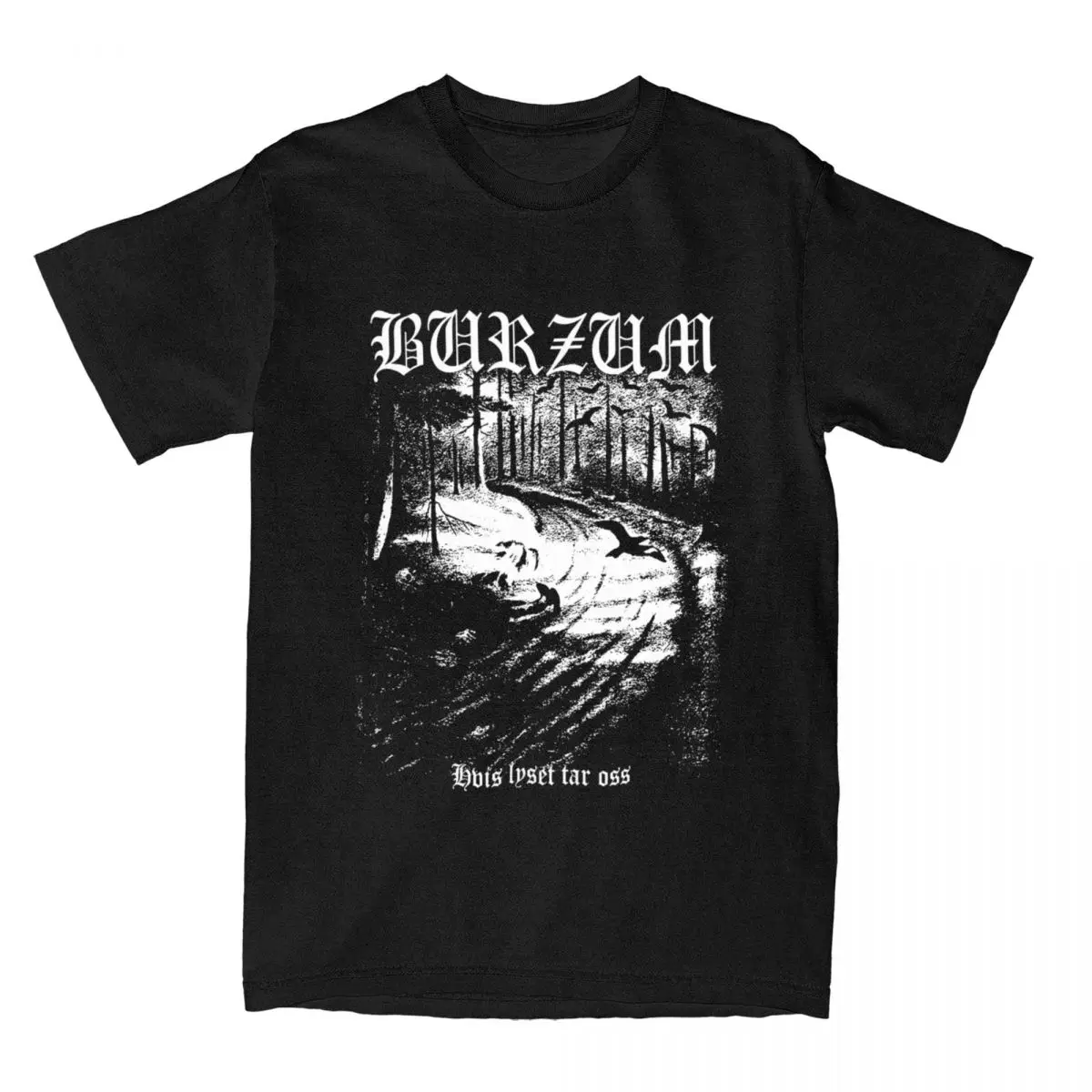 

Burzum Band Hvis Lyset Tar Oss черная металлическая футболка Merch для мужчин и женщин модная одежда из чистого хлопка с графическим принтом
