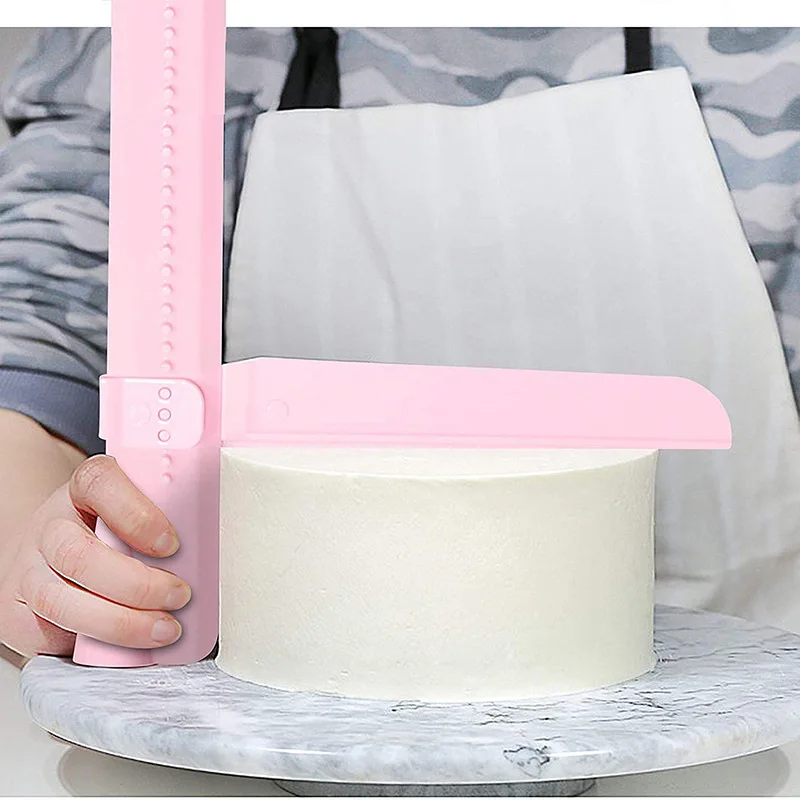 

DIY Adjustable Screed Cake Scraper Fondant Spatulas Cream Edge Smoother Decorating Tools Bakeware Kitchen Baking Accessories