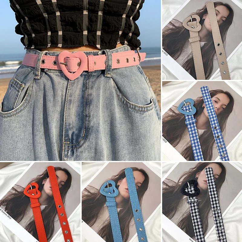 Fashion Heart Belts For Women New All-Match Jeans Belts Ladies Female Dress Pants Decorative Waistband Korean Ins Style Belt
