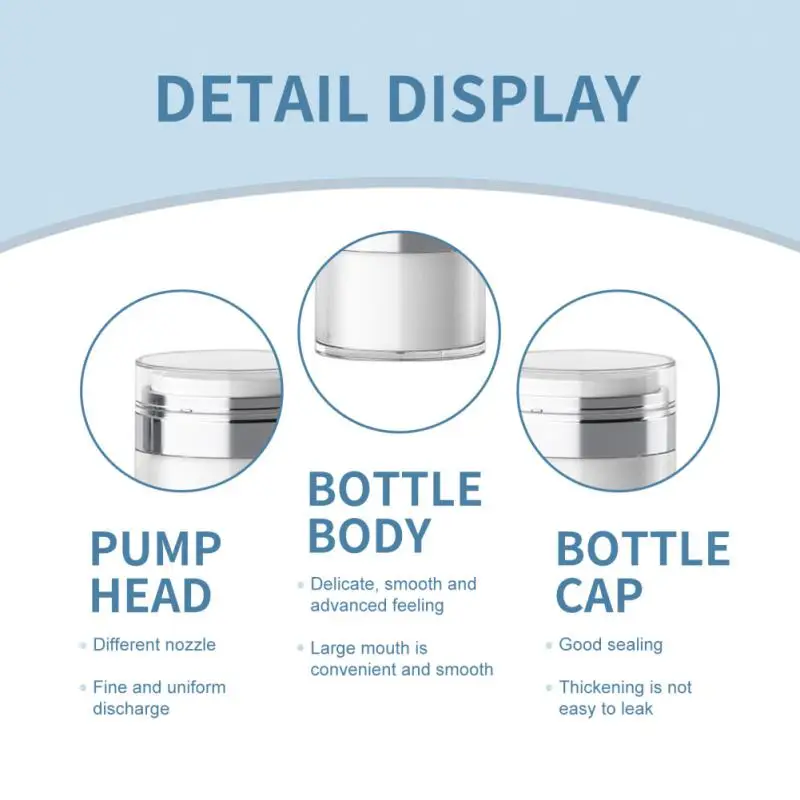Lotion Cream Container Press-type Cream Tank Vacuum Refillable Tank Press Type Portable Vacuum Flask Refillable Bottle Container