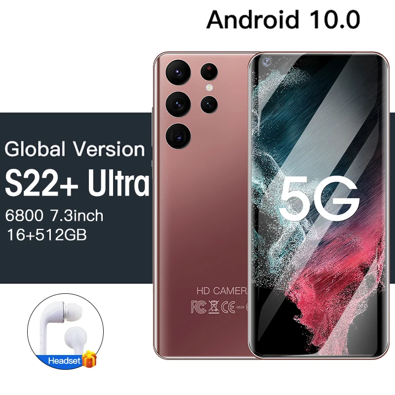 new s22 ultra 5g 73 inch smartphone globale version 16512gb mobile phones 6800mah netzwerk entsperren celular handys phone free global shipping