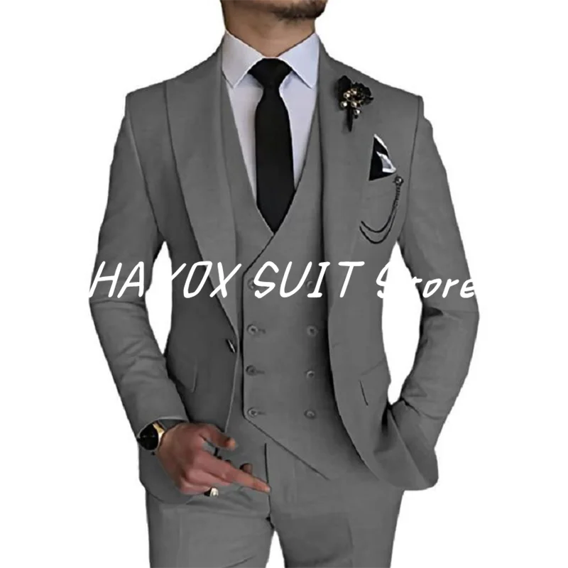 

Men Suits For Wedding 2022 Lapel Slim Fit 3 Piece Business Formal Man Connentos De Blazer Banquet Tuxedo