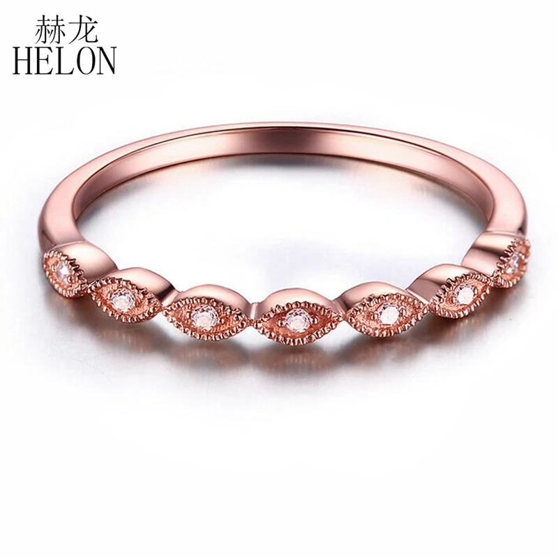 

Кольцо HELON женское, из розового золота 18 К, 14 к, 10 к, Круглый, 0,1 карата, SI/H, с филигранным бриллиантом