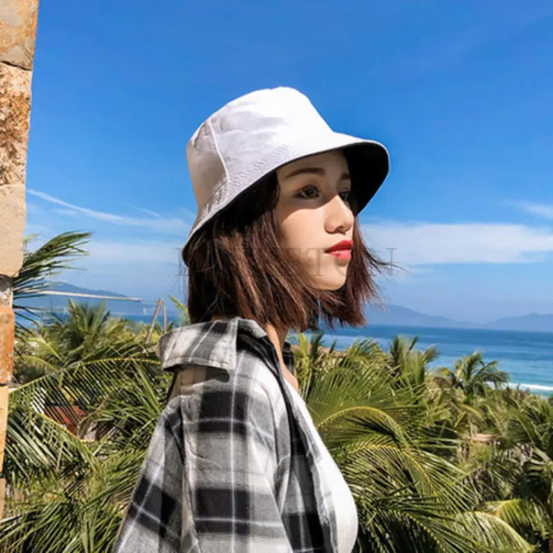 

Панама Двусторонняя однотонная из 100% хлопка, унисекс