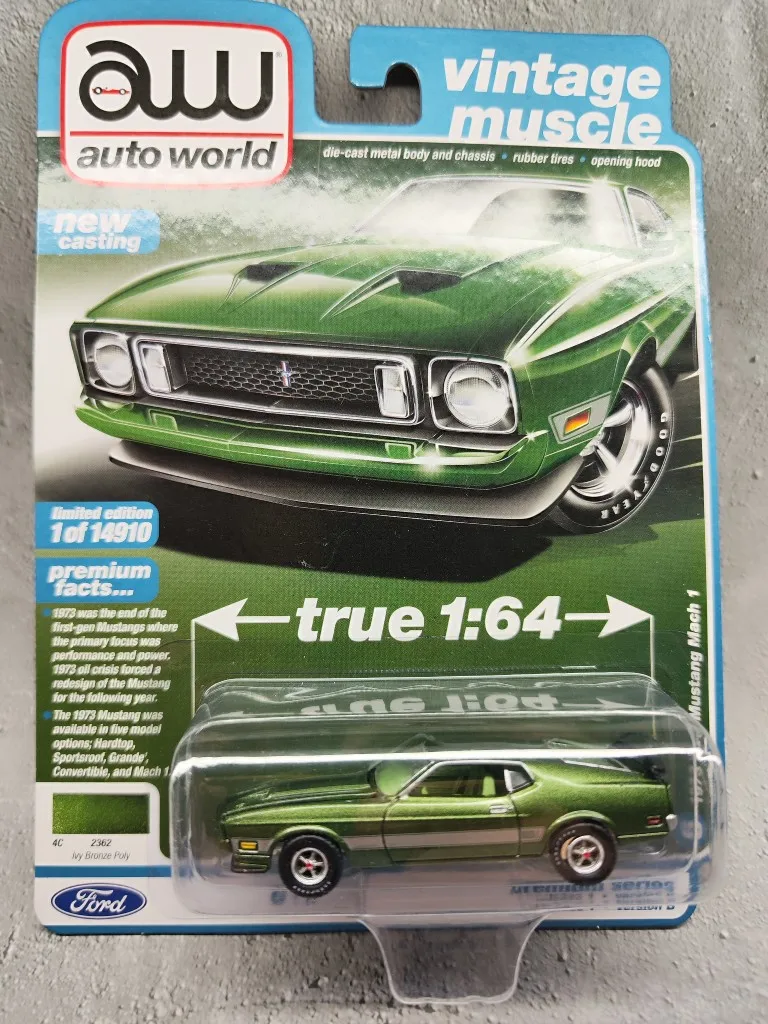 

Коллекция литых под давлением моделей автомобилей из сплава AW 1/64 1973 Ford Mustang, детские игрушки