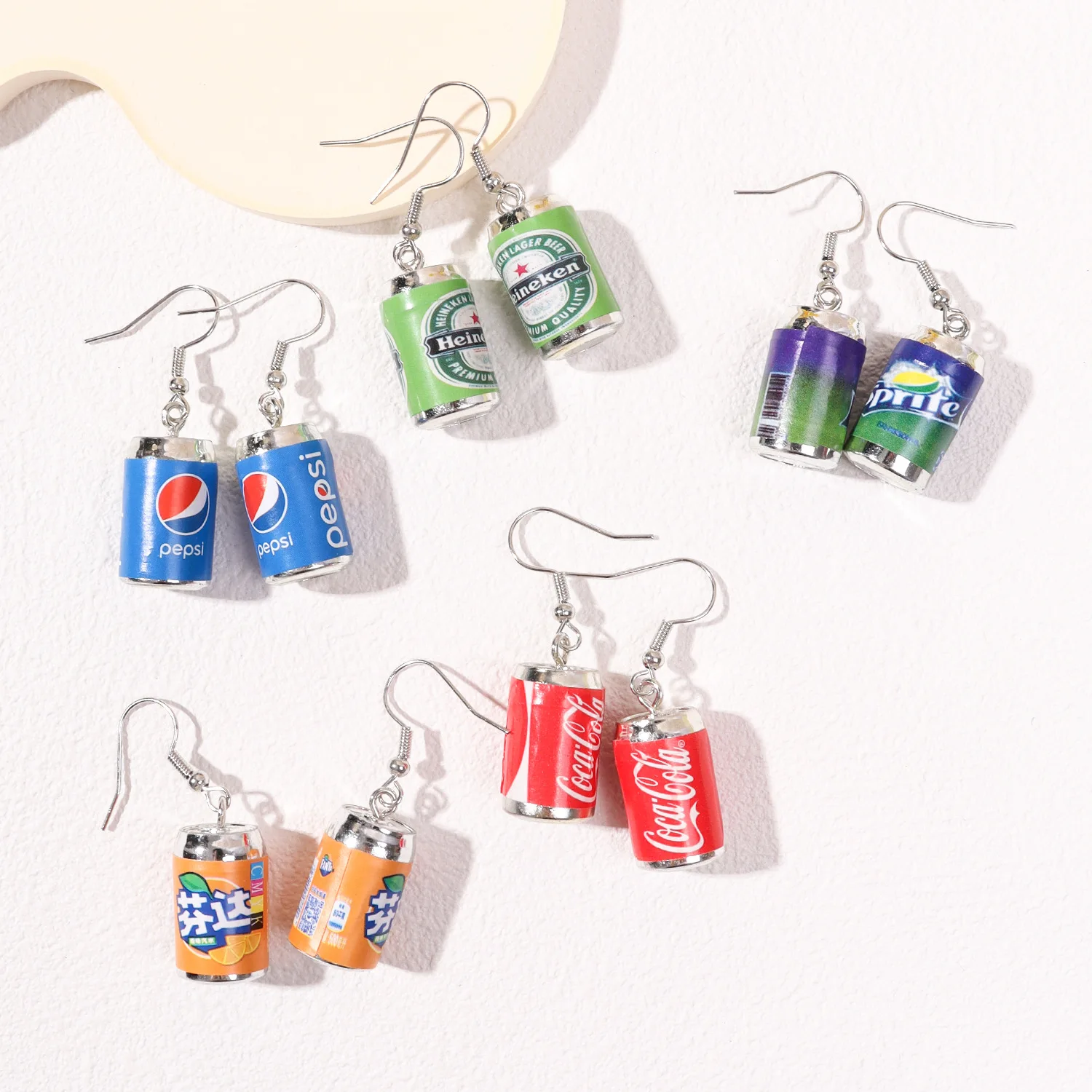 

3D Coke Bottle Resin Pendant Earrings Funny Simulation Bottle Can Pendant Earrings for Women Party Fashion Jewelry