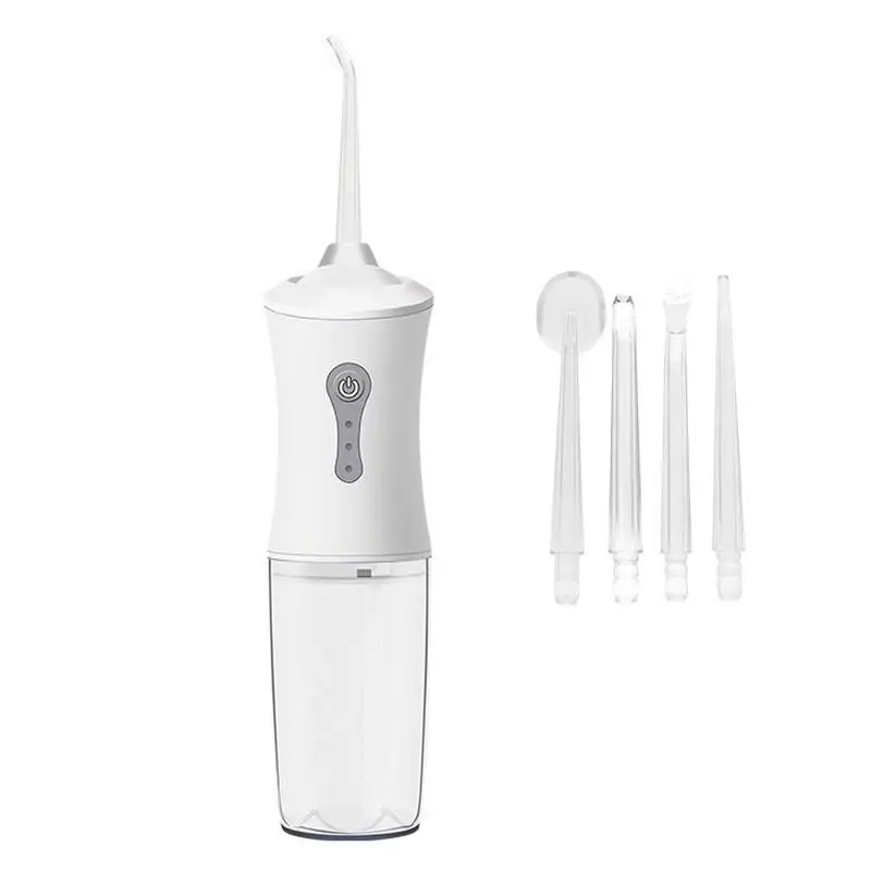 

Oral Dental Irrigator Portable Water Flosser USB Rechargeable 3 Modes IPX7 240ML Water Tank For Cleaning Teeth 4 Cleaning Nozzle